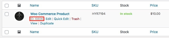 WooCommerce Product ID