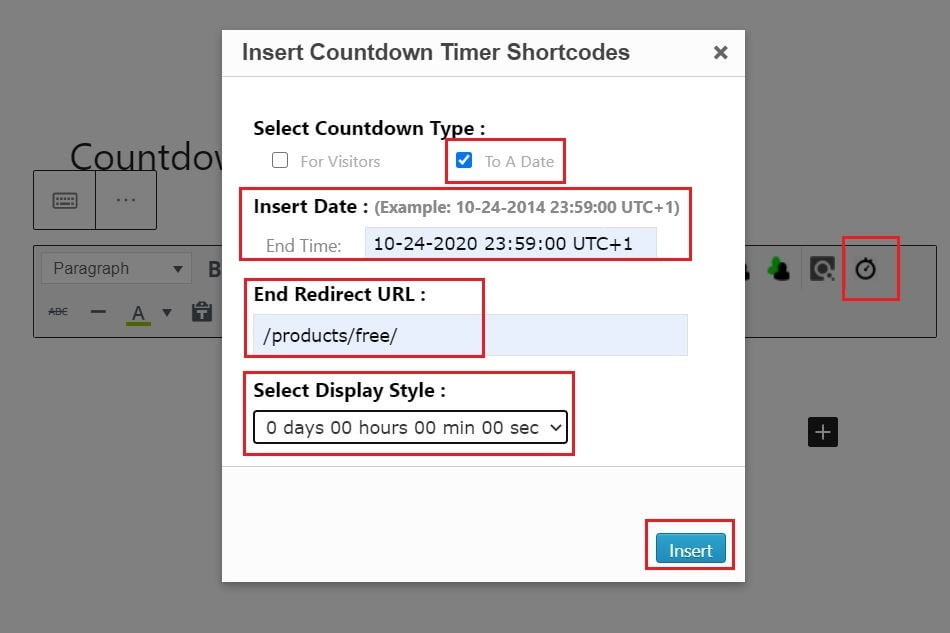 Fast CountDown Date based Page setup