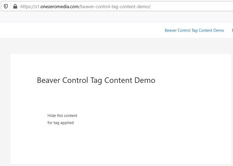 beavercontrol tag show content url